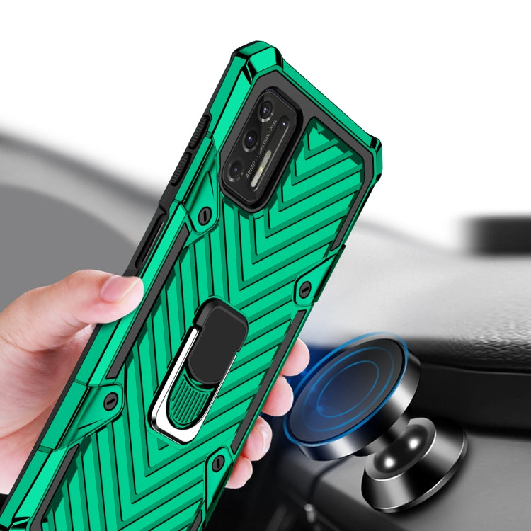 For Motorola Moto G Stylus 2021 Cool Armor PC + TPU Shockproof Case with 360 Degree Rotation Ring Holder