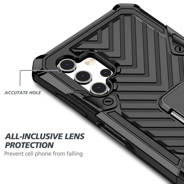 For Samsung Galaxy A32 5G Cool Armor PC + TPU Shockproof Case with 360 Degree Rotation Ring Holder