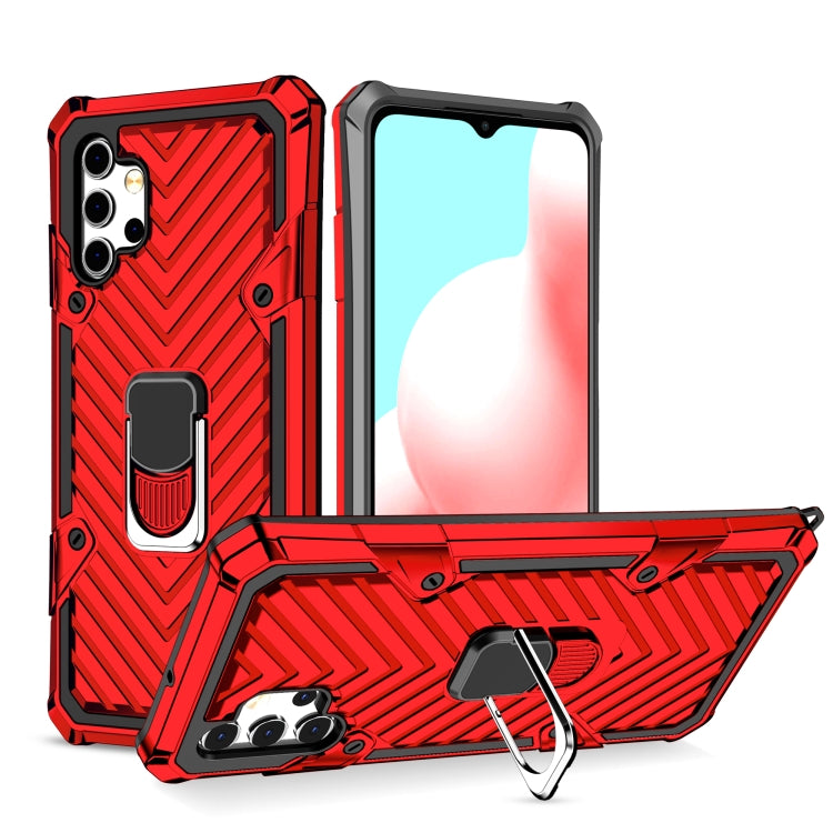 For Samsung Galaxy A32 5G Cool Armor PC + TPU Shockproof Case with 360 Degree Rotation Ring Holder
