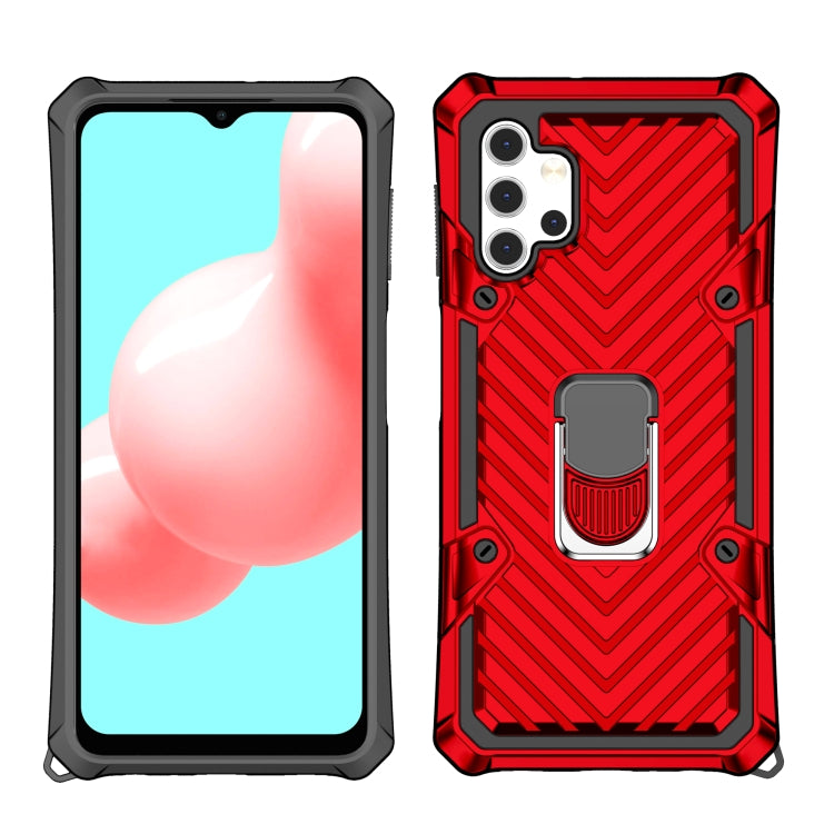For Samsung Galaxy A32 5G Cool Armor PC + TPU Shockproof Case with 360 Degree Rotation Ring Holder