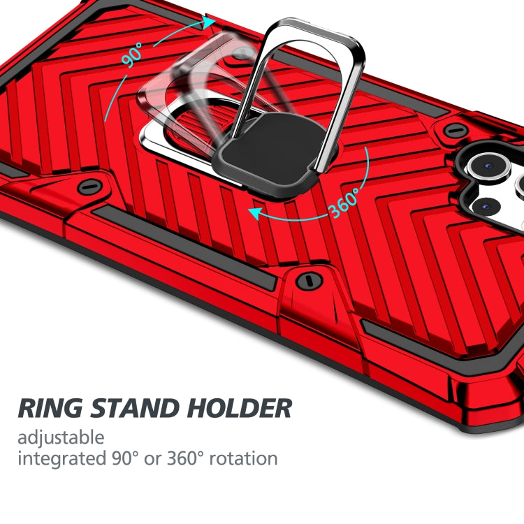 For Samsung Galaxy A32 5G Cool Armor PC + TPU Shockproof Case with 360 Degree Rotation Ring Holder