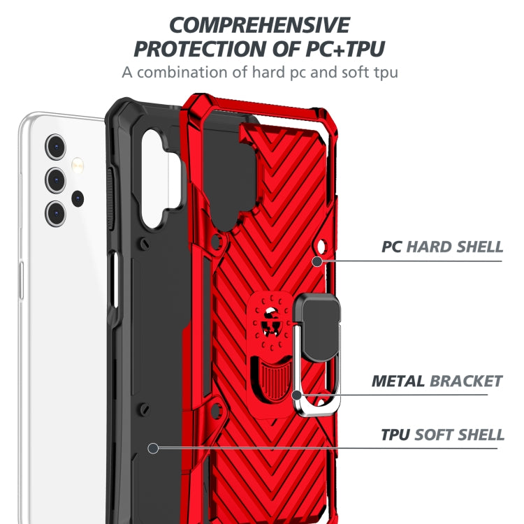 For Samsung Galaxy A32 5G Cool Armor PC + TPU Shockproof Case with 360 Degree Rotation Ring Holder