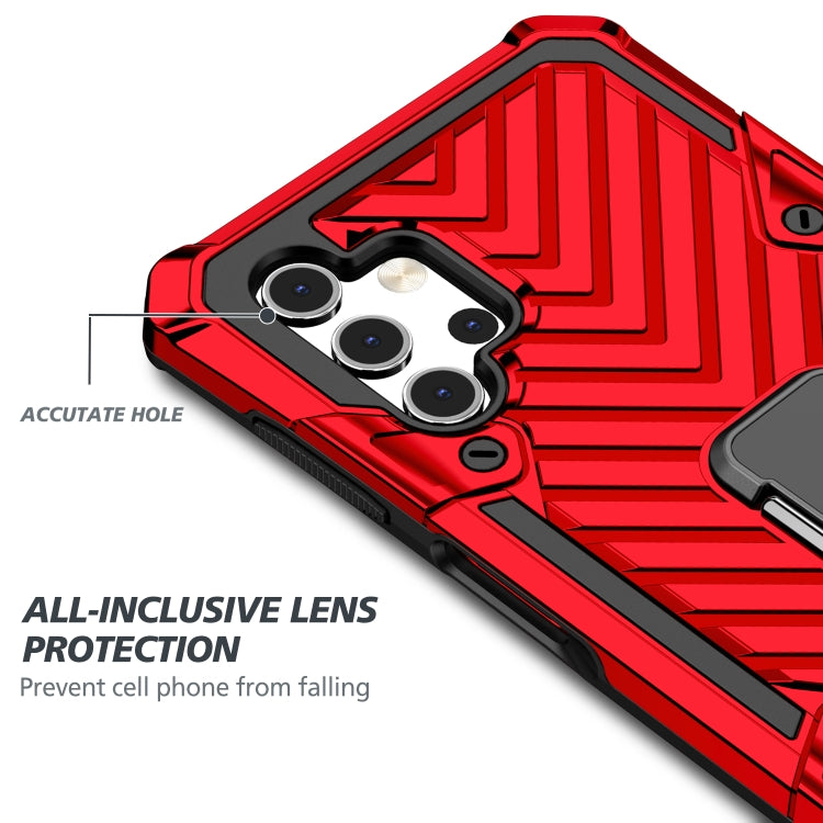 For Samsung Galaxy A32 5G Cool Armor PC + TPU Shockproof Case with 360 Degree Rotation Ring Holder