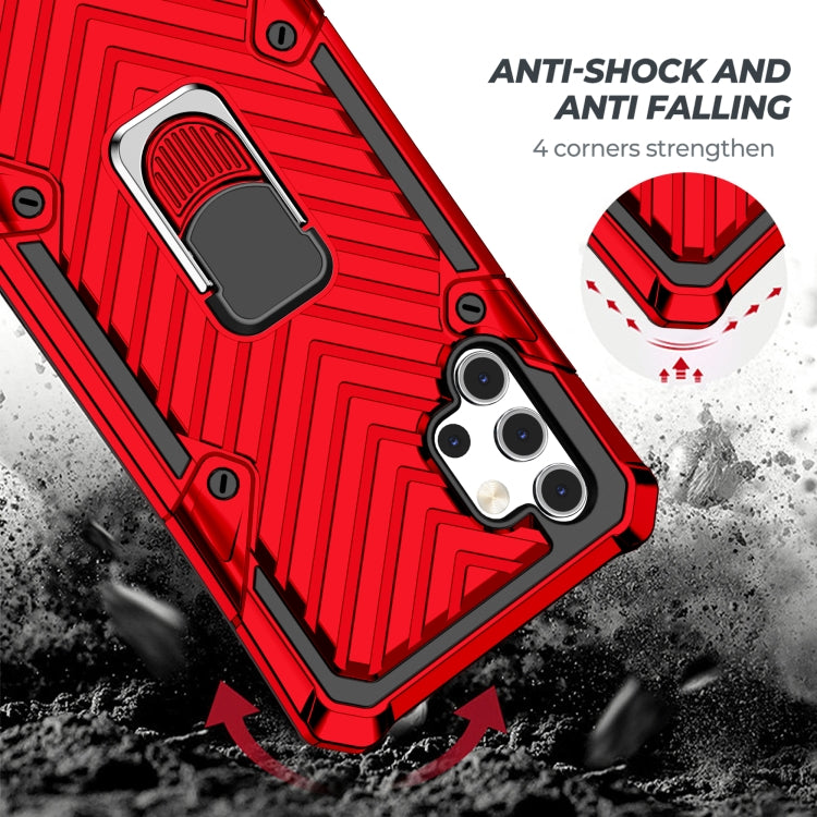 For Samsung Galaxy A32 5G Cool Armor PC + TPU Shockproof Case with 360 Degree Rotation Ring Holder