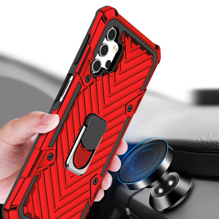 For Samsung Galaxy A32 5G Cool Armor PC + TPU Shockproof Case with 360 Degree Rotation Ring Holder