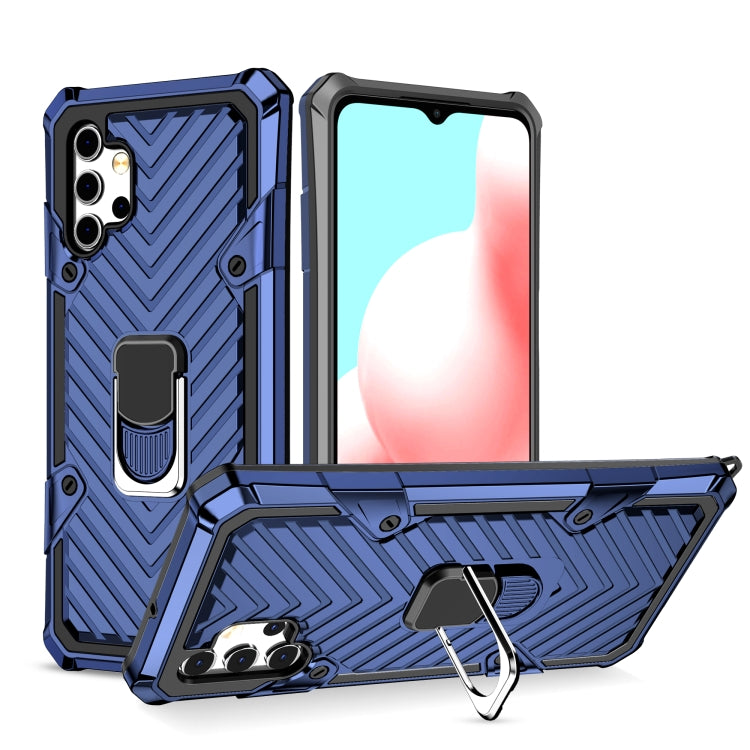 For Samsung Galaxy A32 5G Cool Armor PC + TPU Shockproof Case with 360 Degree Rotation Ring Holder