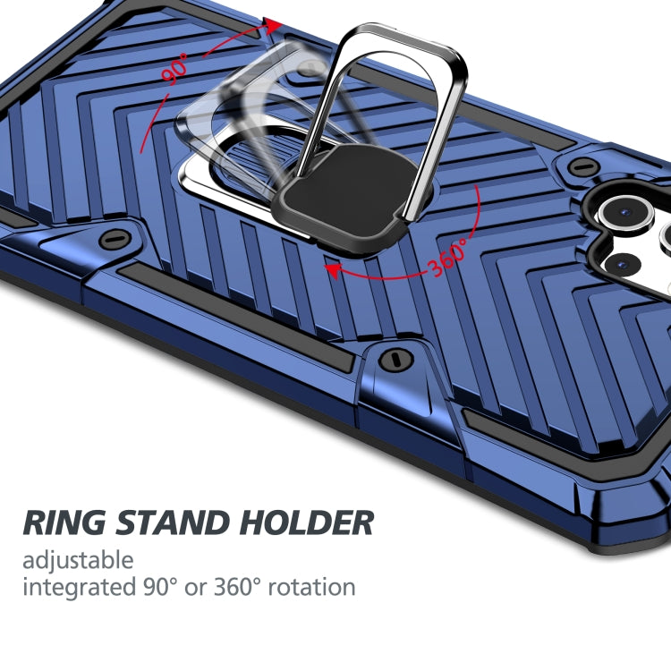 For Samsung Galaxy A32 5G Cool Armor PC + TPU Shockproof Case with 360 Degree Rotation Ring Holder