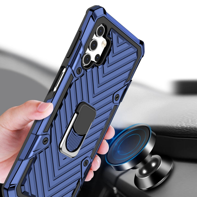For Samsung Galaxy A32 5G Cool Armor PC + TPU Shockproof Case with 360 Degree Rotation Ring Holder