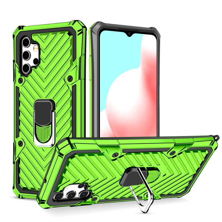 For Samsung Galaxy A32 5G Cool Armor PC + TPU Shockproof Case with 360 Degree Rotation Ring Holder