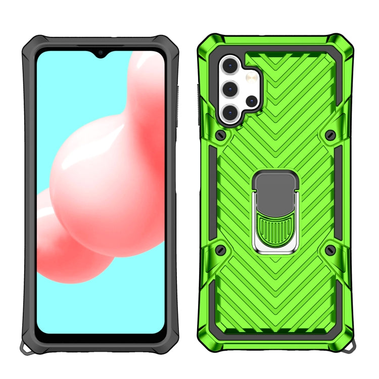 For Samsung Galaxy A32 5G Cool Armor PC + TPU Shockproof Case with 360 Degree Rotation Ring Holder