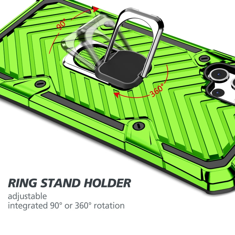 For Samsung Galaxy A32 5G Cool Armor PC + TPU Shockproof Case with 360 Degree Rotation Ring Holder