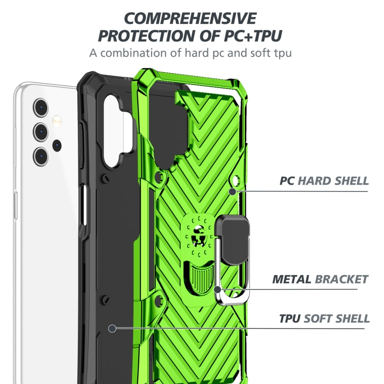 For Samsung Galaxy A32 5G Cool Armor PC + TPU Shockproof Case with 360 Degree Rotation Ring Holder