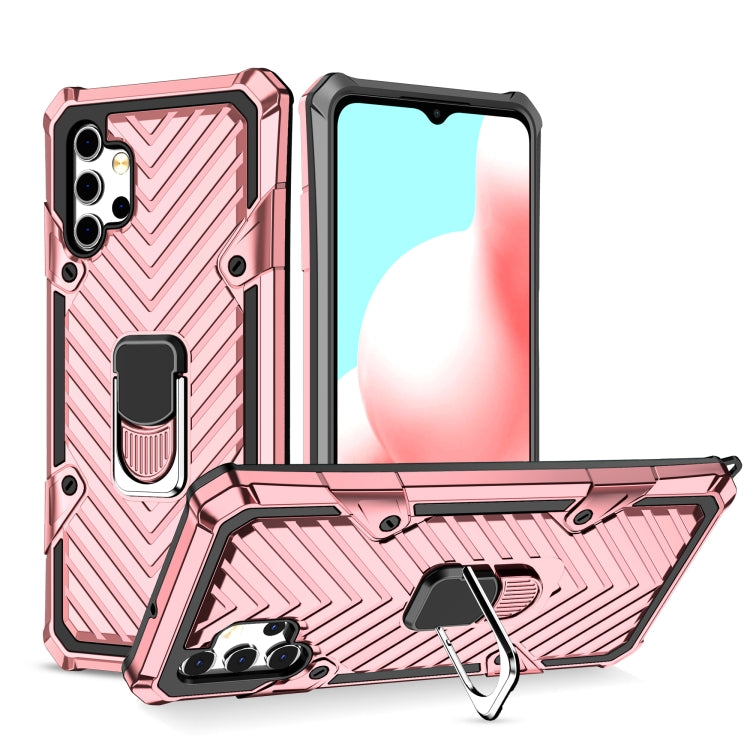 For Samsung Galaxy A32 5G Cool Armor PC + TPU Shockproof Case with 360 Degree Rotation Ring Holder