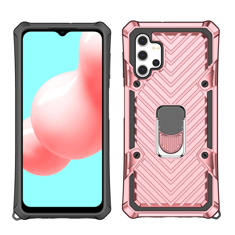For Samsung Galaxy A32 5G Cool Armor PC + TPU Shockproof Case with 360 Degree Rotation Ring Holder
