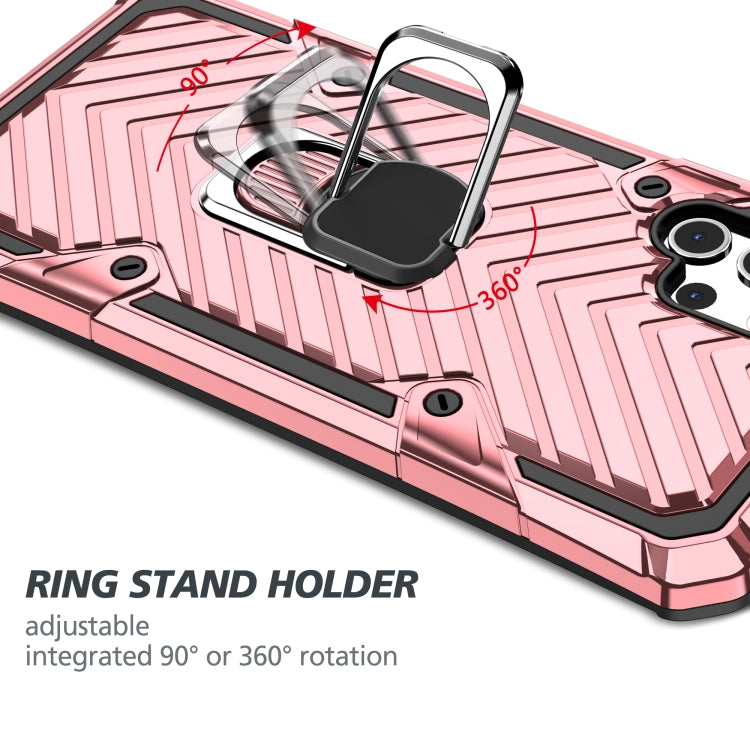 For Samsung Galaxy A32 5G Cool Armor PC + TPU Shockproof Case with 360 Degree Rotation Ring Holder