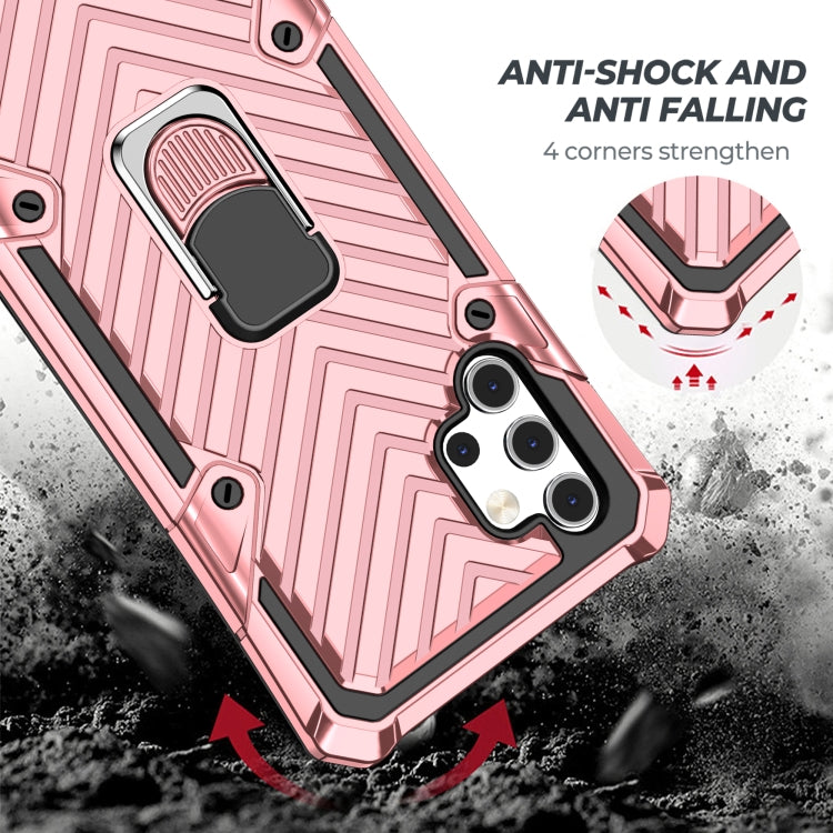 For Samsung Galaxy A32 5G Cool Armor PC + TPU Shockproof Case with 360 Degree Rotation Ring Holder