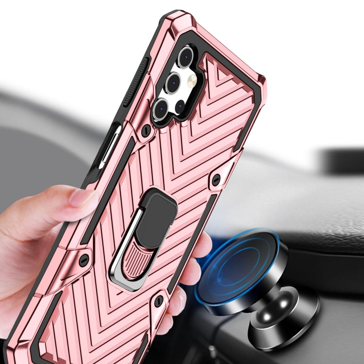 For Samsung Galaxy A32 5G Cool Armor PC + TPU Shockproof Case with 360 Degree Rotation Ring Holder