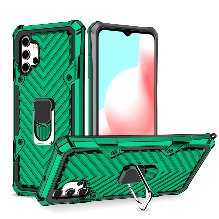 For Samsung Galaxy A32 5G Cool Armor PC + TPU Shockproof Case with 360 Degree Rotation Ring Holder