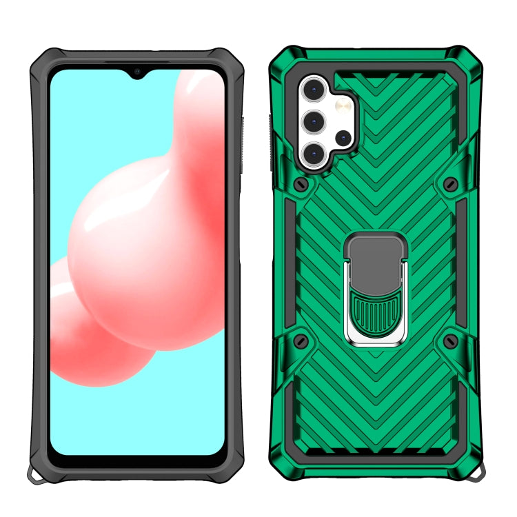 For Samsung Galaxy A32 5G Cool Armor PC + TPU Shockproof Case with 360 Degree Rotation Ring Holder