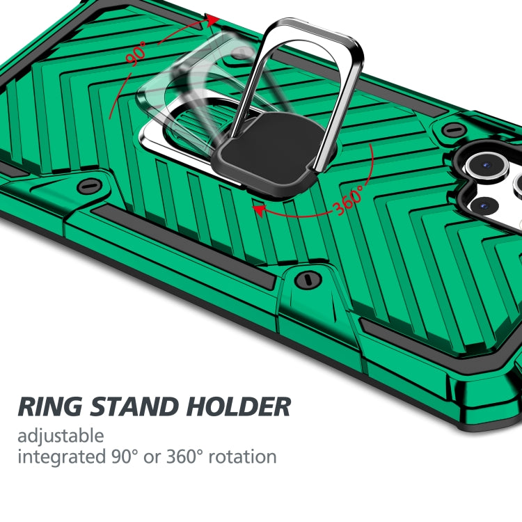 For Samsung Galaxy A32 5G Cool Armor PC + TPU Shockproof Case with 360 Degree Rotation Ring Holder