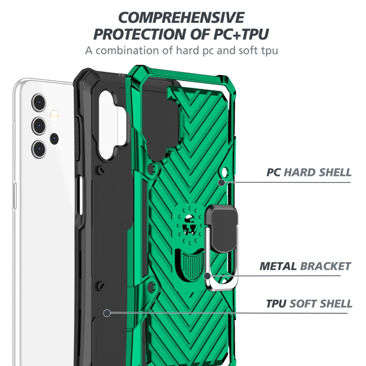 For Samsung Galaxy A32 5G Cool Armor PC + TPU Shockproof Case with 360 Degree Rotation Ring Holder