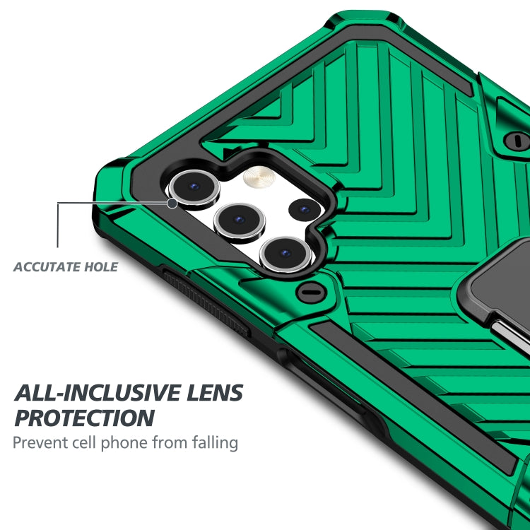 For Samsung Galaxy A32 5G Cool Armor PC + TPU Shockproof Case with 360 Degree Rotation Ring Holder