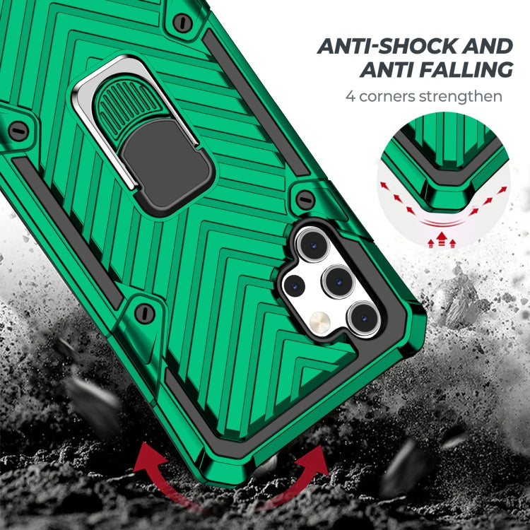 For Samsung Galaxy A32 5G Cool Armor PC + TPU Shockproof Case with 360 Degree Rotation Ring Holder