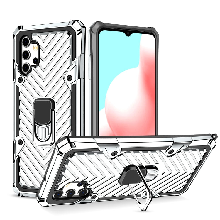 For Samsung Galaxy A32 5G Cool Armor PC + TPU Shockproof Case with 360 Degree Rotation Ring Holder