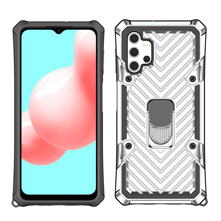 For Samsung Galaxy A32 5G Cool Armor PC + TPU Shockproof Case with 360 Degree Rotation Ring Holder