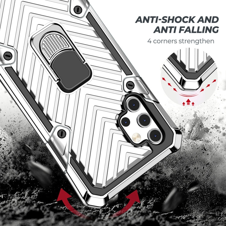 For Samsung Galaxy A32 5G Cool Armor PC + TPU Shockproof Case with 360 Degree Rotation Ring Holder