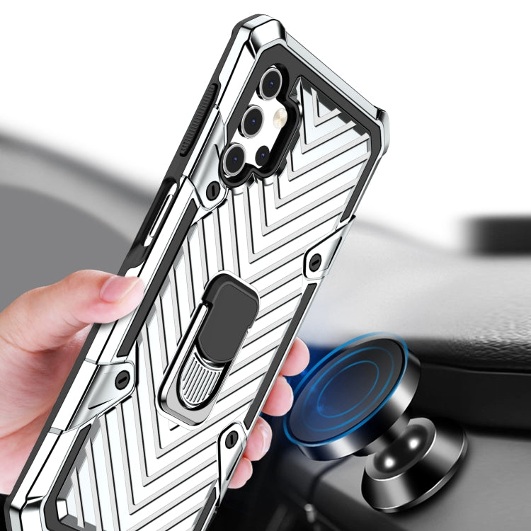 For Samsung Galaxy A32 5G Cool Armor PC + TPU Shockproof Case with 360 Degree Rotation Ring Holder