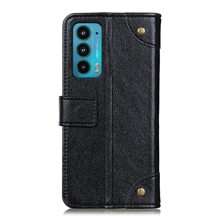 For Motorola Edge 20 Copper Buckle Nappa Texture Horizontal Flip Leather Case with Holder & Card Slots & Wallet
