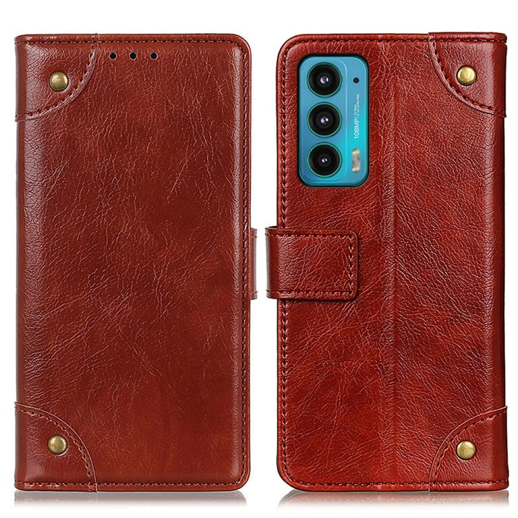 For Motorola Edge 20 Copper Buckle Nappa Texture Horizontal Flip Leather Case with Holder & Card Slots & Wallet