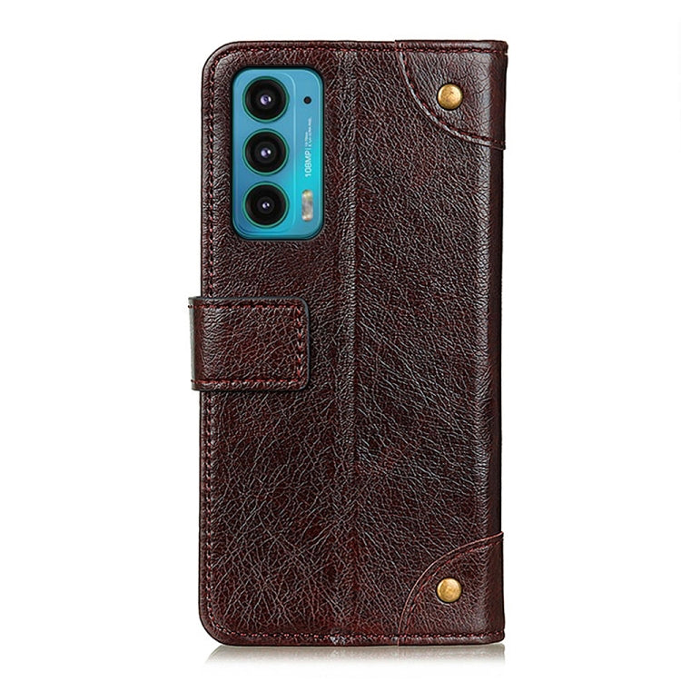 For Motorola Edge 20 Copper Buckle Nappa Texture Horizontal Flip Leather Case with Holder & Card Slots & Wallet