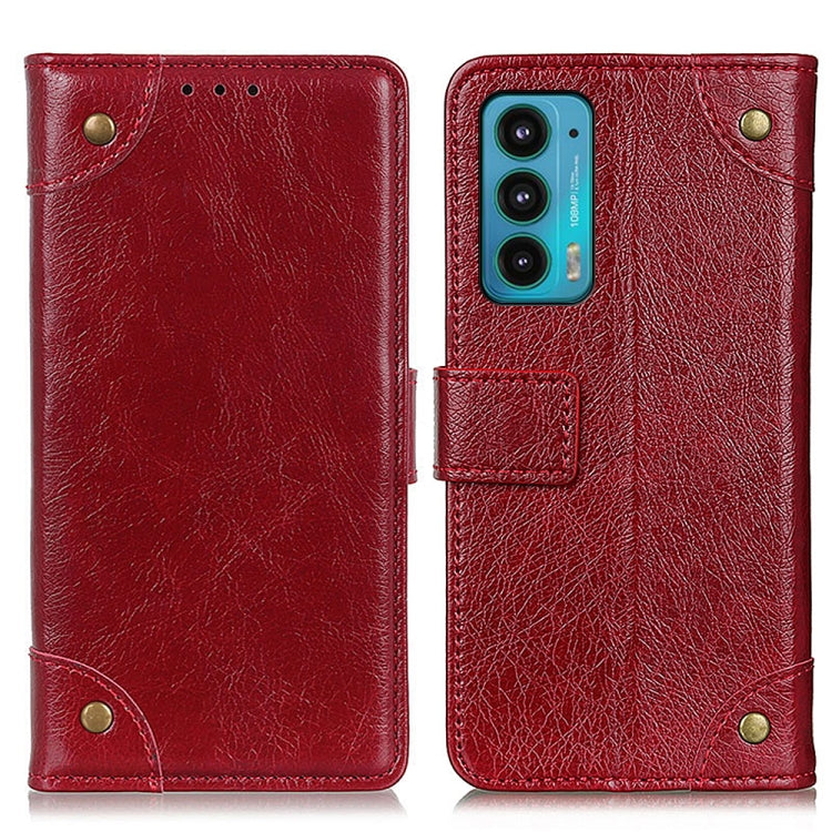 For Motorola Edge 20 Copper Buckle Nappa Texture Horizontal Flip Leather Case with Holder & Card Slots & Wallet