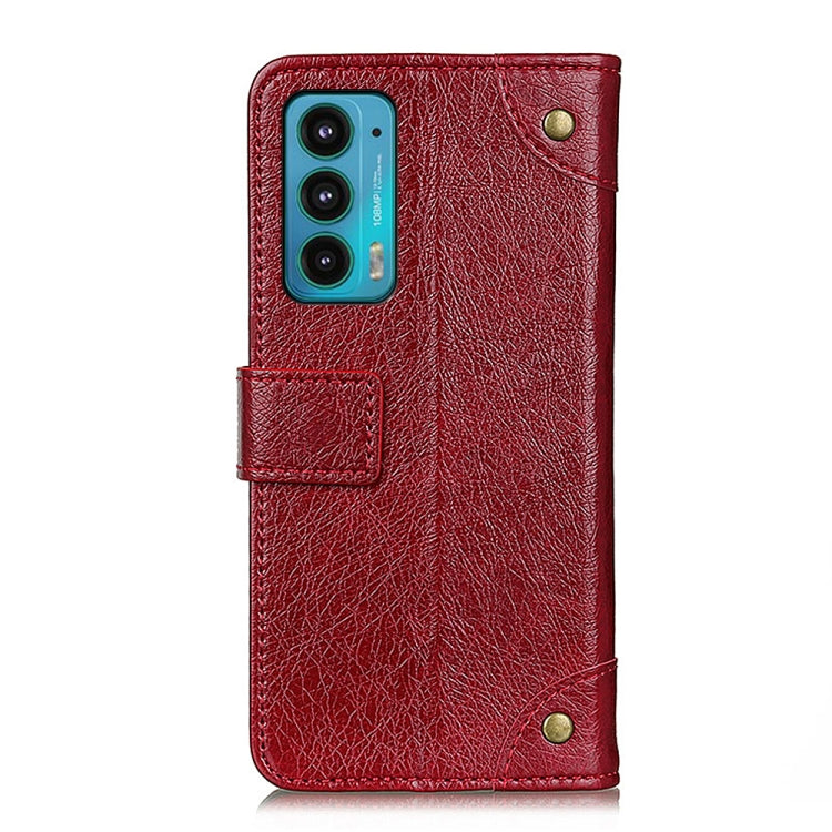 For Motorola Edge 20 Copper Buckle Nappa Texture Horizontal Flip Leather Case with Holder & Card Slots & Wallet
