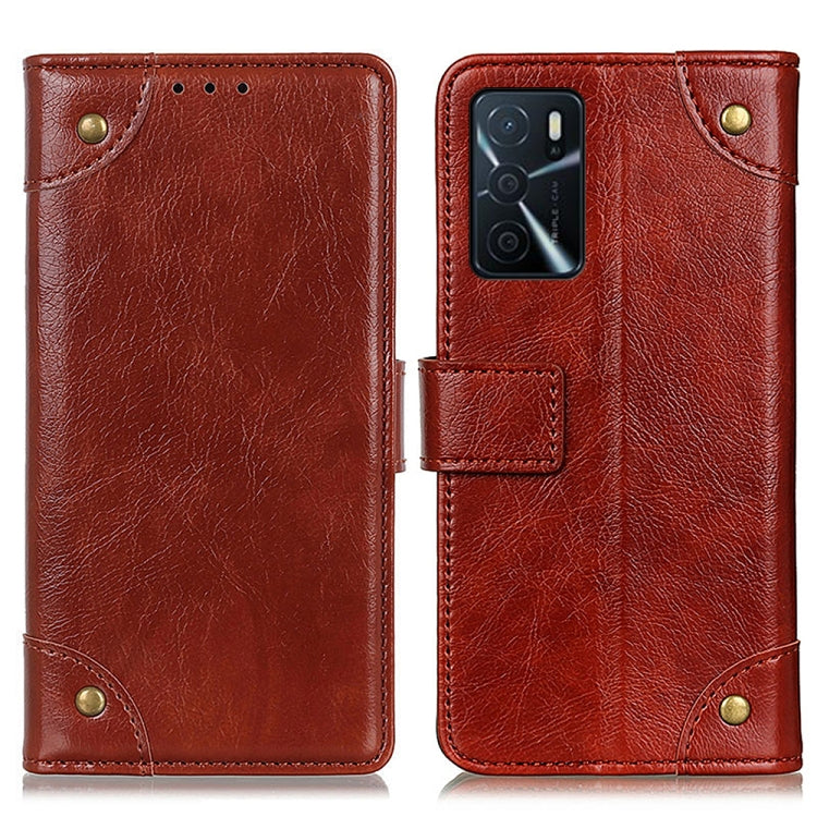 For OPPO A16 Copper Buckle Nappa Texture Horizontal Flip Leather Case with Holder & Card Slots & Wallet