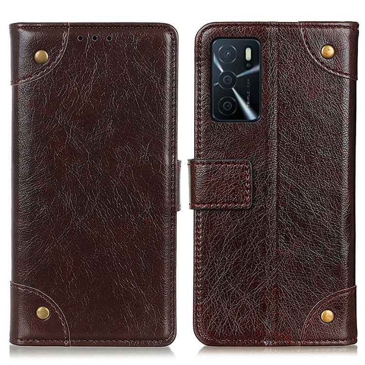 For OPPO A16 Copper Buckle Nappa Texture Horizontal Flip Leather Case with Holder & Card Slots & Wallet