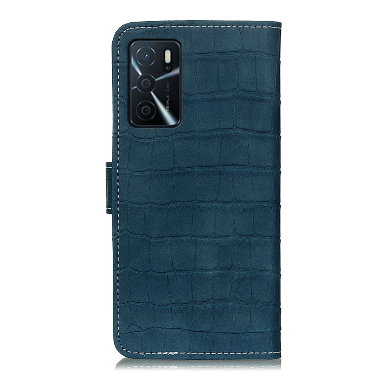 For OPPO A16 Magnetic Crocodile Texture Horizontal Flip Leather Case with Holder & Card Slots & Wallet
