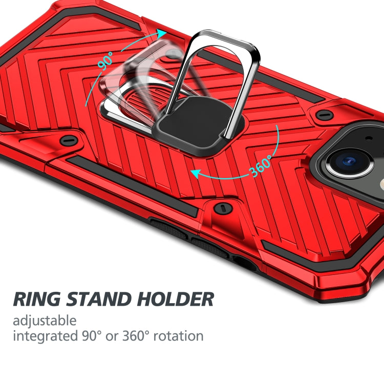 For iPhone 13 mini Cool Armor PC + TPU Shockproof Case with 360 Degree Rotation Ring Holder