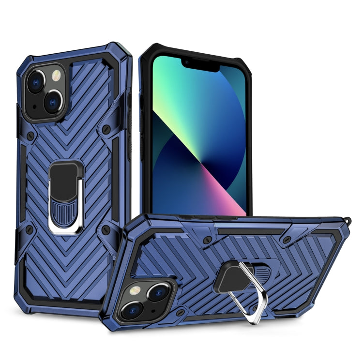 For iPhone 13 mini Cool Armor PC + TPU Shockproof Case with 360 Degree Rotation Ring Holder
