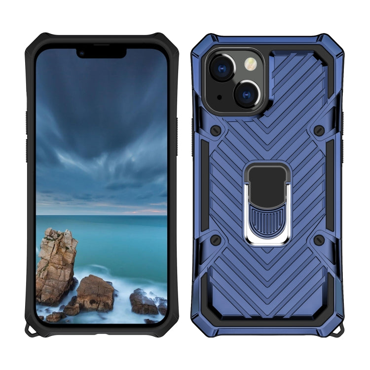 For iPhone 13 mini Cool Armor PC + TPU Shockproof Case with 360 Degree Rotation Ring Holder