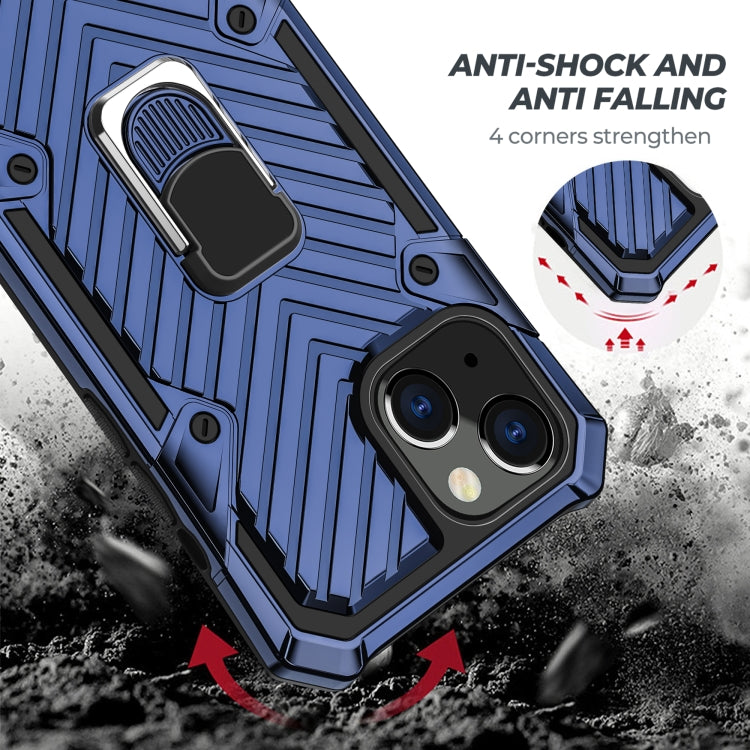 For iPhone 13 mini Cool Armor PC + TPU Shockproof Case with 360 Degree Rotation Ring Holder