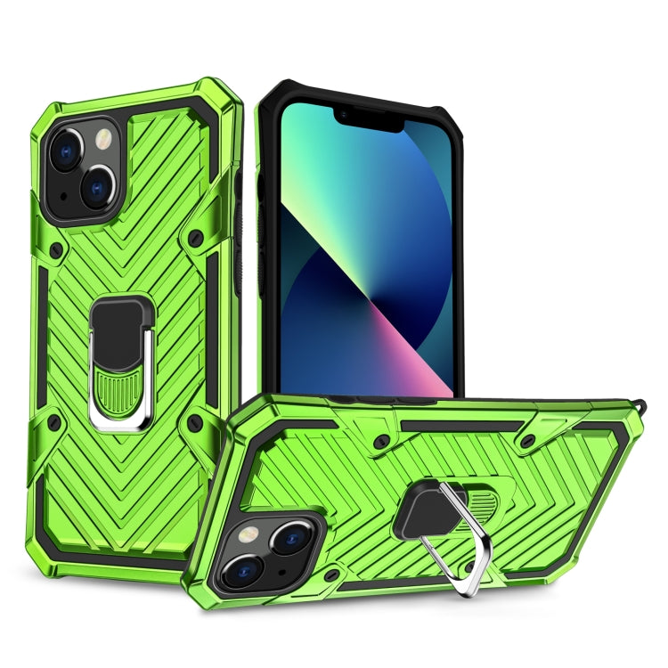 For iPhone 13 mini Cool Armor PC + TPU Shockproof Case with 360 Degree Rotation Ring Holder