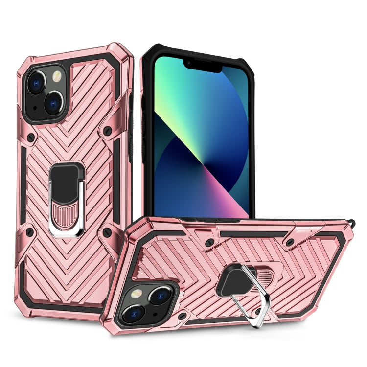 For iPhone 13 mini Cool Armor PC + TPU Shockproof Case with 360 Degree Rotation Ring Holder