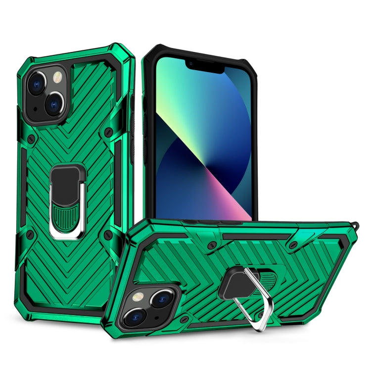 For iPhone 13 mini Cool Armor PC + TPU Shockproof Case with 360 Degree Rotation Ring Holder