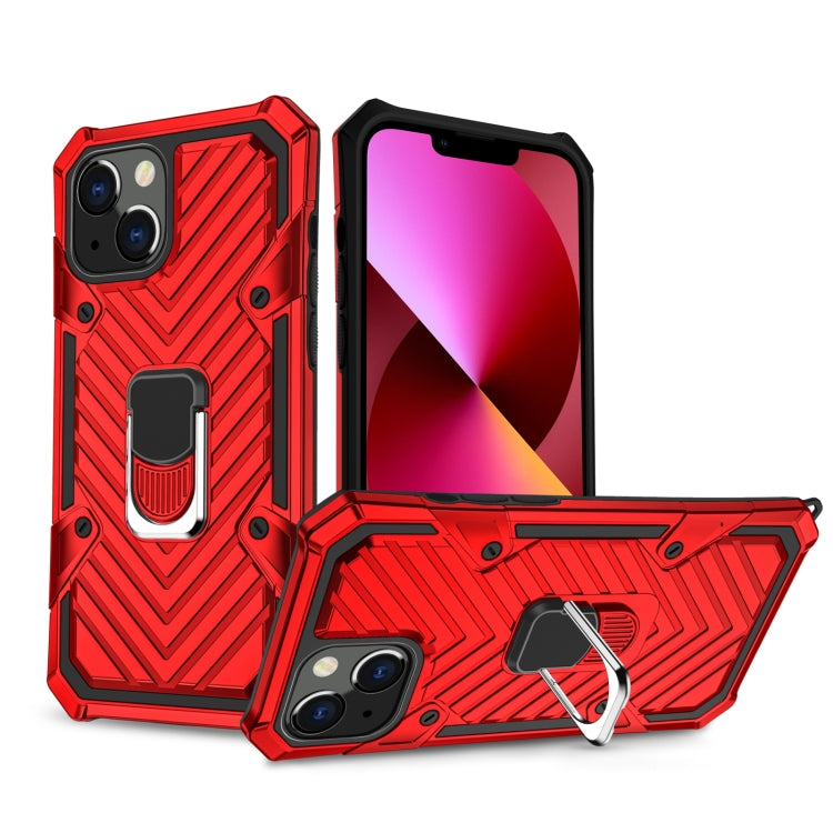 For iPhone 13 Cool Armor PC + TPU Shockproof Case with 360 Degree Rotation Ring Holder