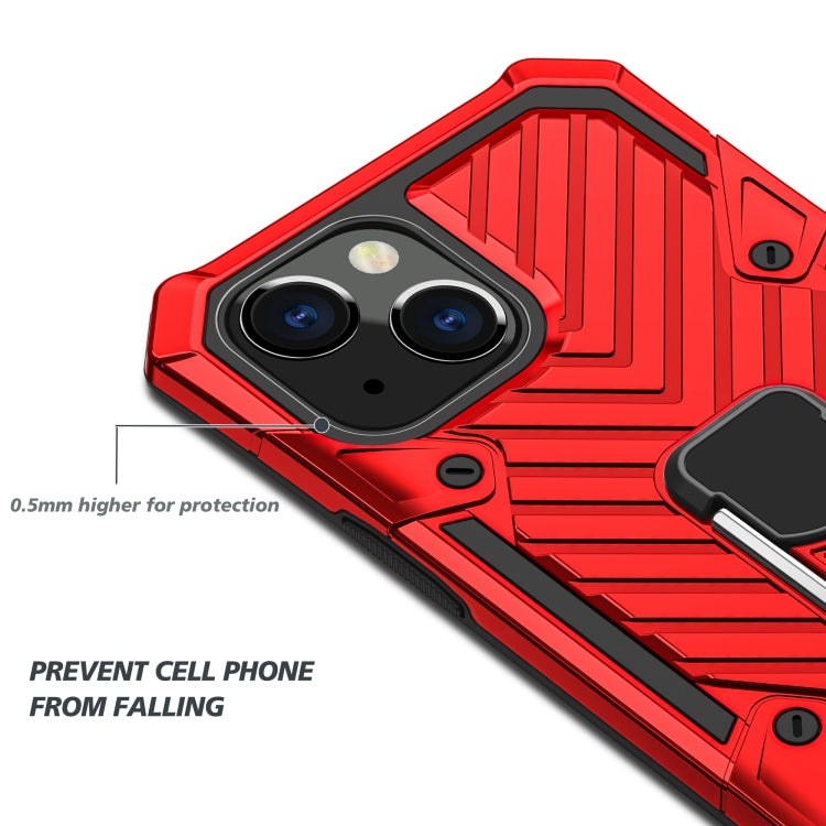 For iPhone 13 Cool Armor PC + TPU Shockproof Case with 360 Degree Rotation Ring Holder