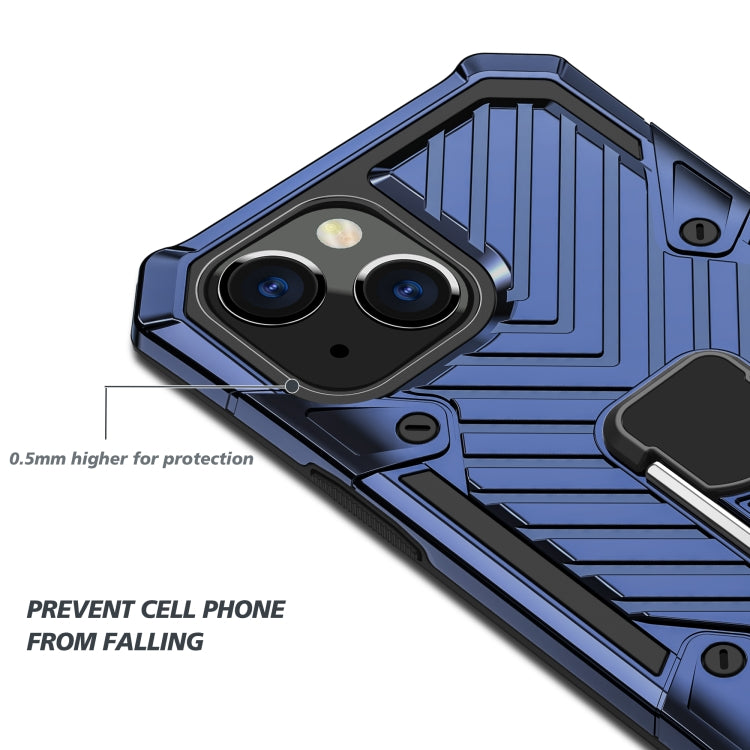 For iPhone 13 Cool Armor PC + TPU Shockproof Case with 360 Degree Rotation Ring Holder