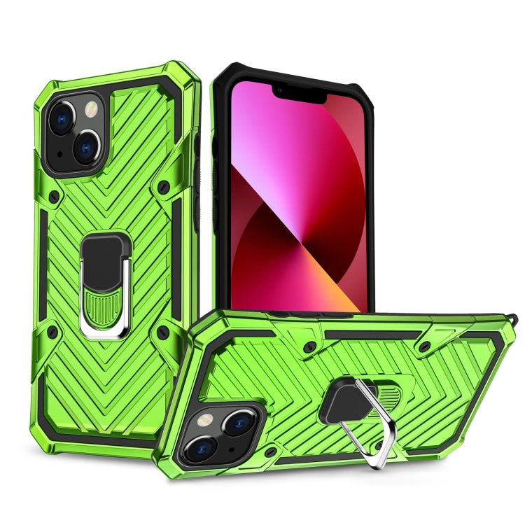 For iPhone 13 Cool Armor PC + TPU Shockproof Case with 360 Degree Rotation Ring Holder